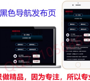 黑色导航发布页引流项目,官网简洁大气发布页导航,产品推广宣传引流页面,好产品推广页面hx